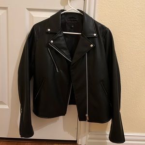 Uniqlo Black Biker Leather Jacket